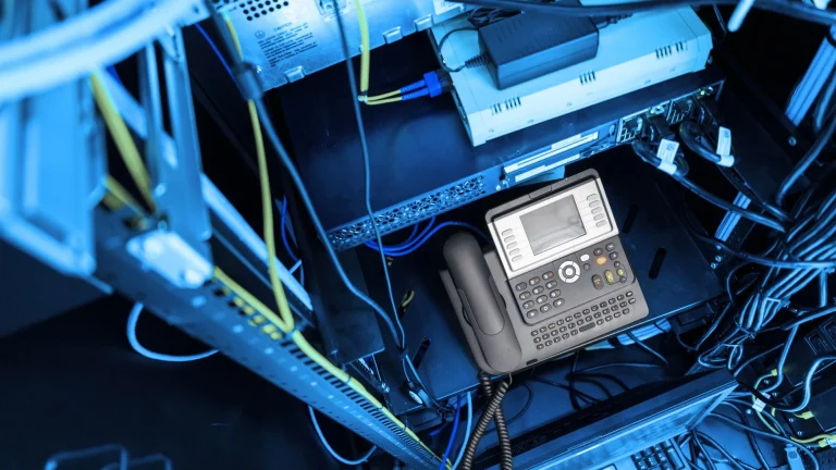 Téléphone fixe connecté à un serveur VoIP